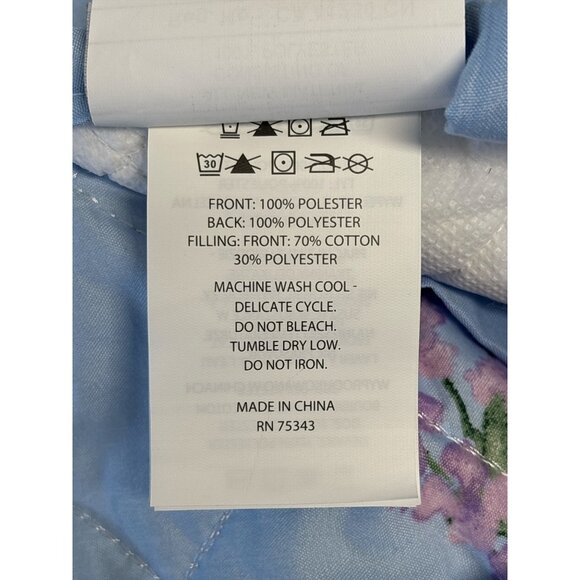 Floral Quilted Pillow Cover 26" X 26" By Lillian August Made By Franktex Inc. In - Picture 5 of 5